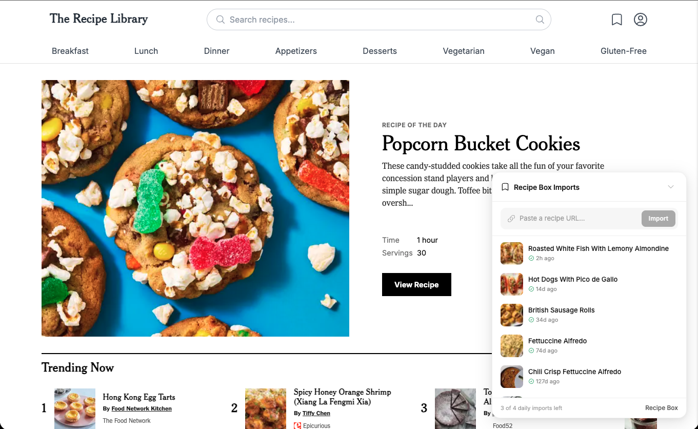 The Recipe Library web app